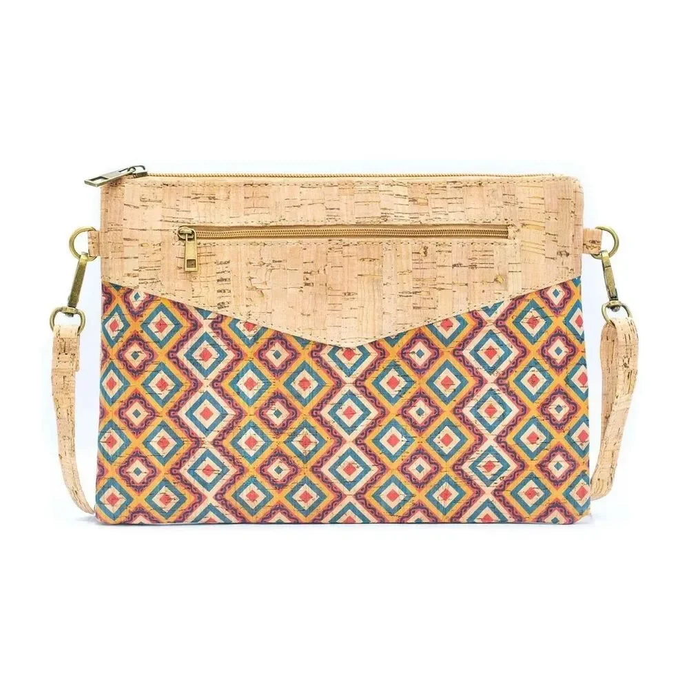 Corkadia Mio Criss-Cross Cork Clutch Eco-Friendly NWOT Diamonds